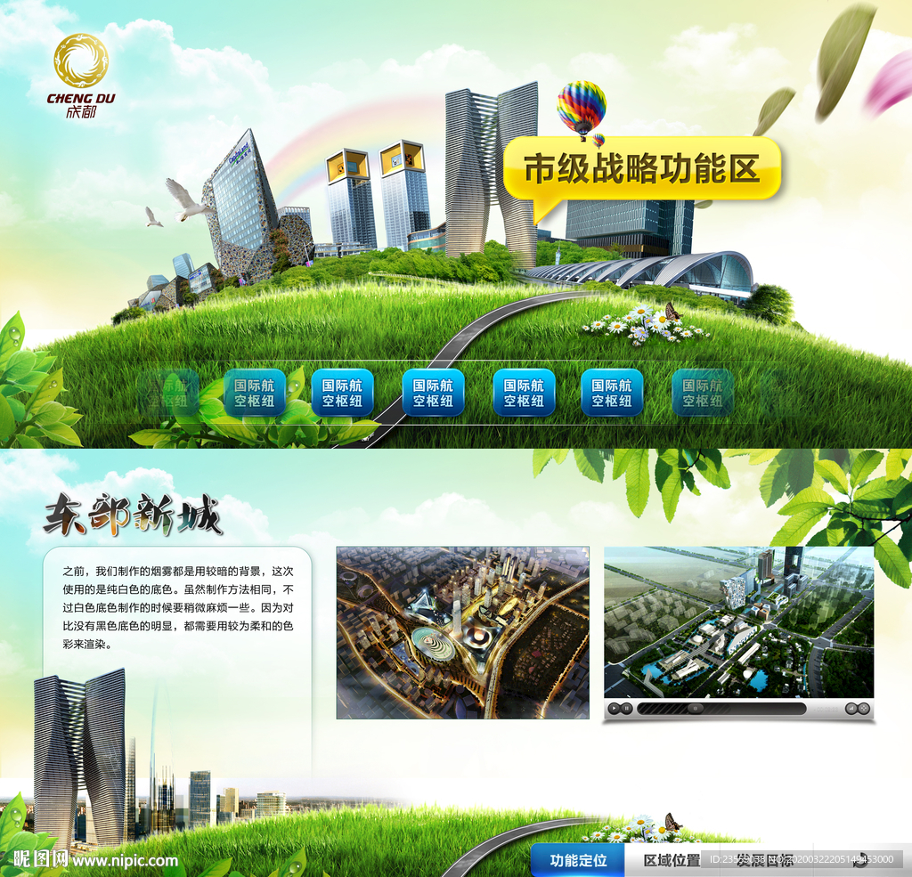 成都市级战略功能区多媒体界面