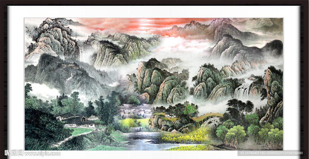 中堂画山水