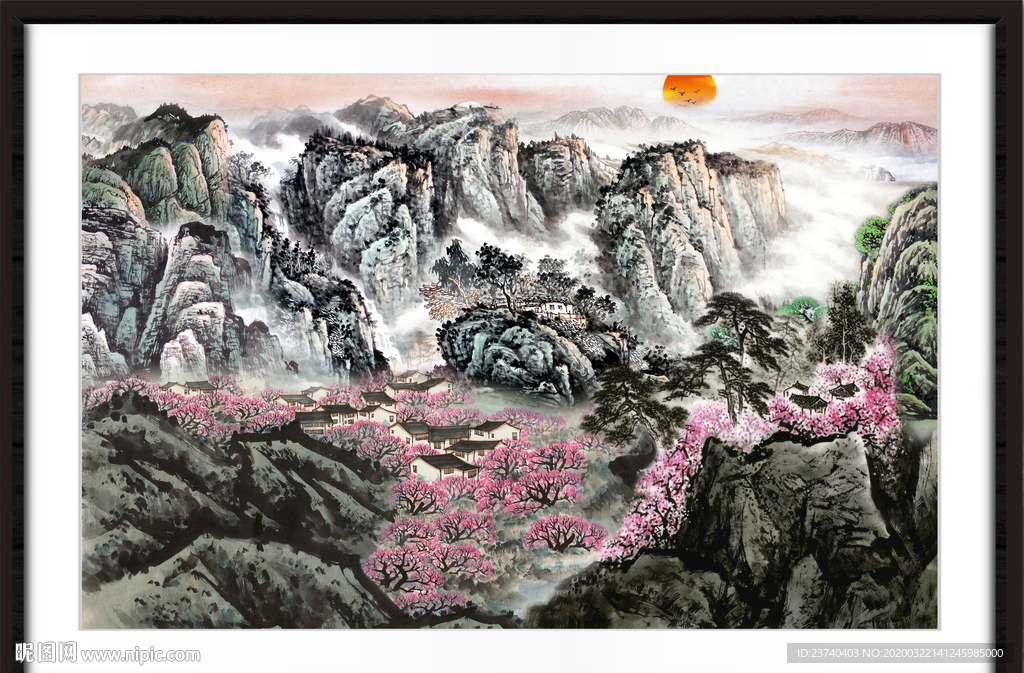中堂画山水