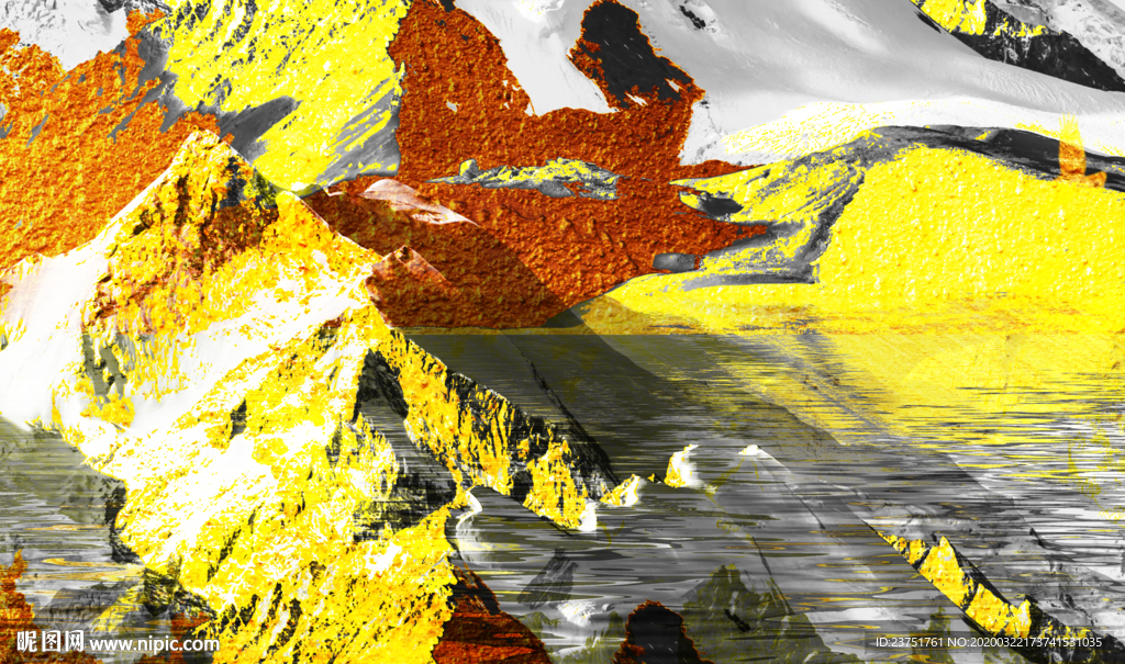 金色山水画