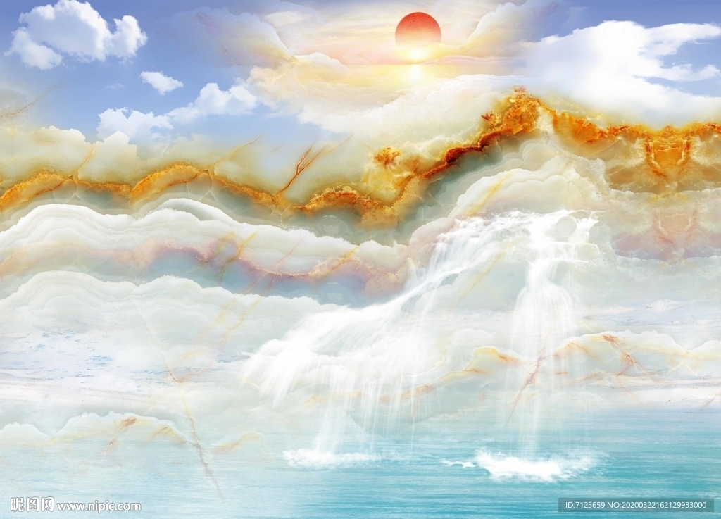 大理石纹气吞山河背景墙