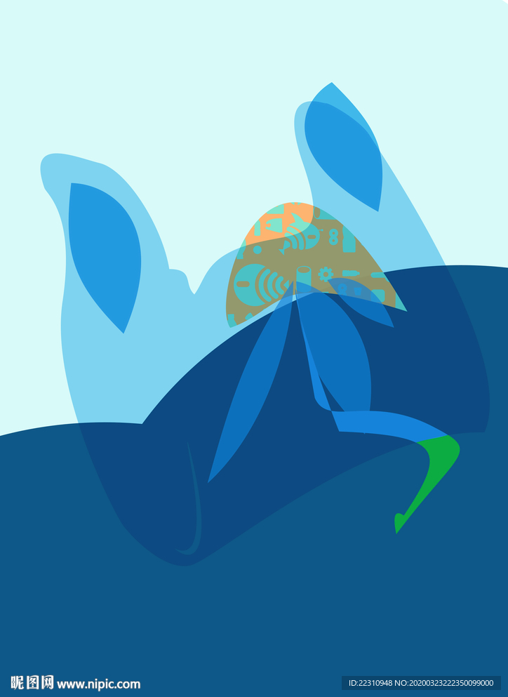 海洋环保元素水母