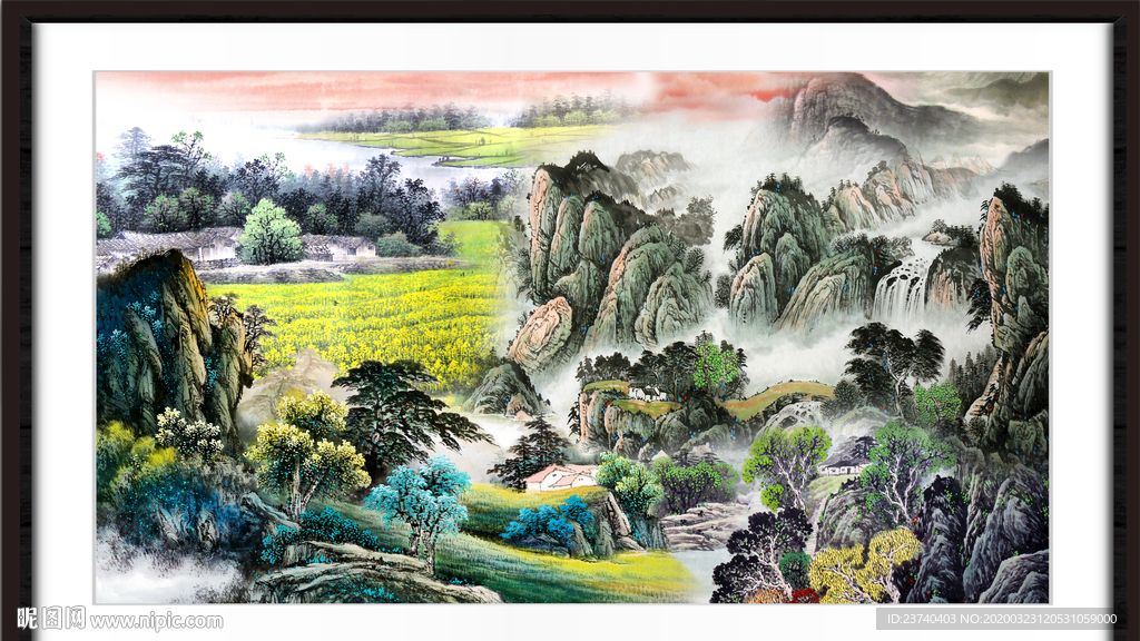中堂画山水