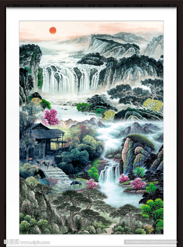 中堂画山水