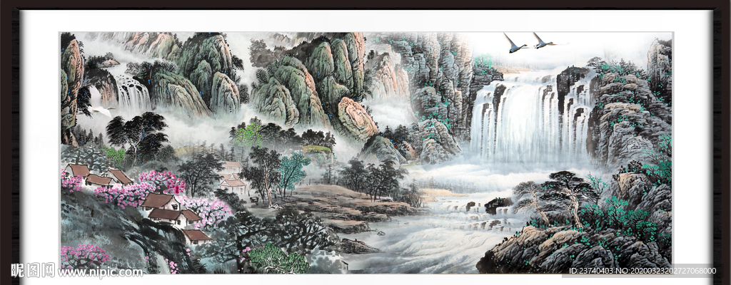 中堂画山水