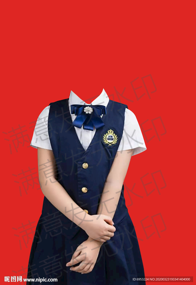小女孩半身全身证件照模板衣服换