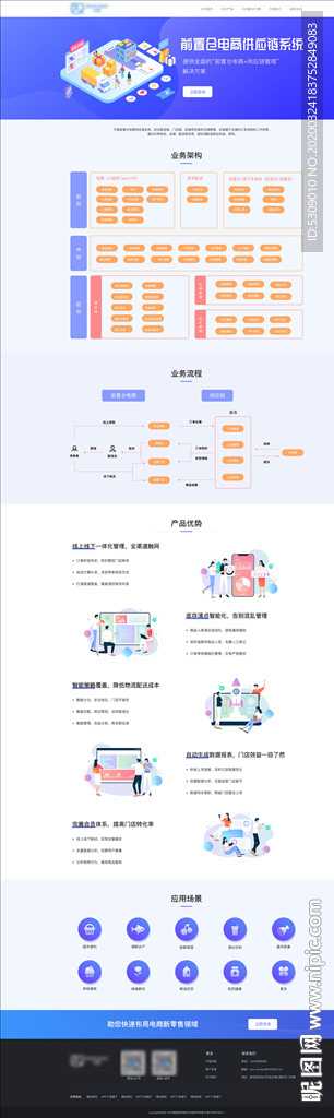 落地页营销推广单页前置电商蓝色