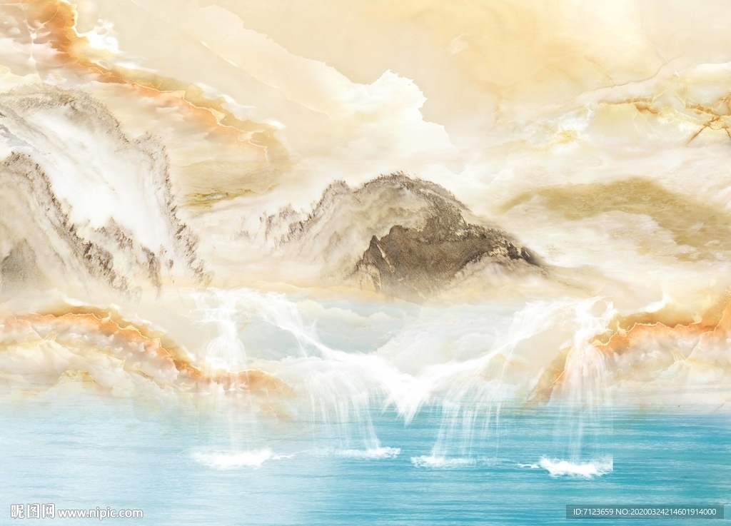 高清 山水 大理石 石材