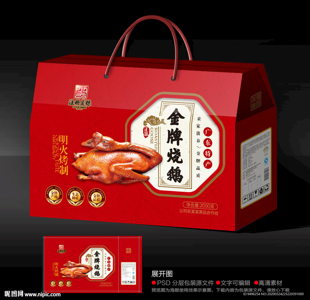 烧鹅包装礼盒源文件