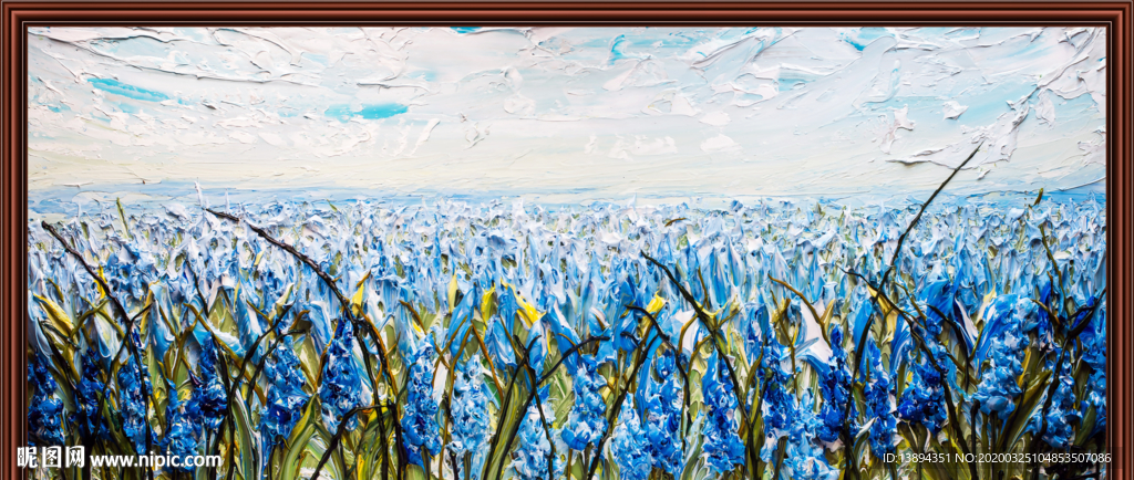 3D蓝花海装饰画