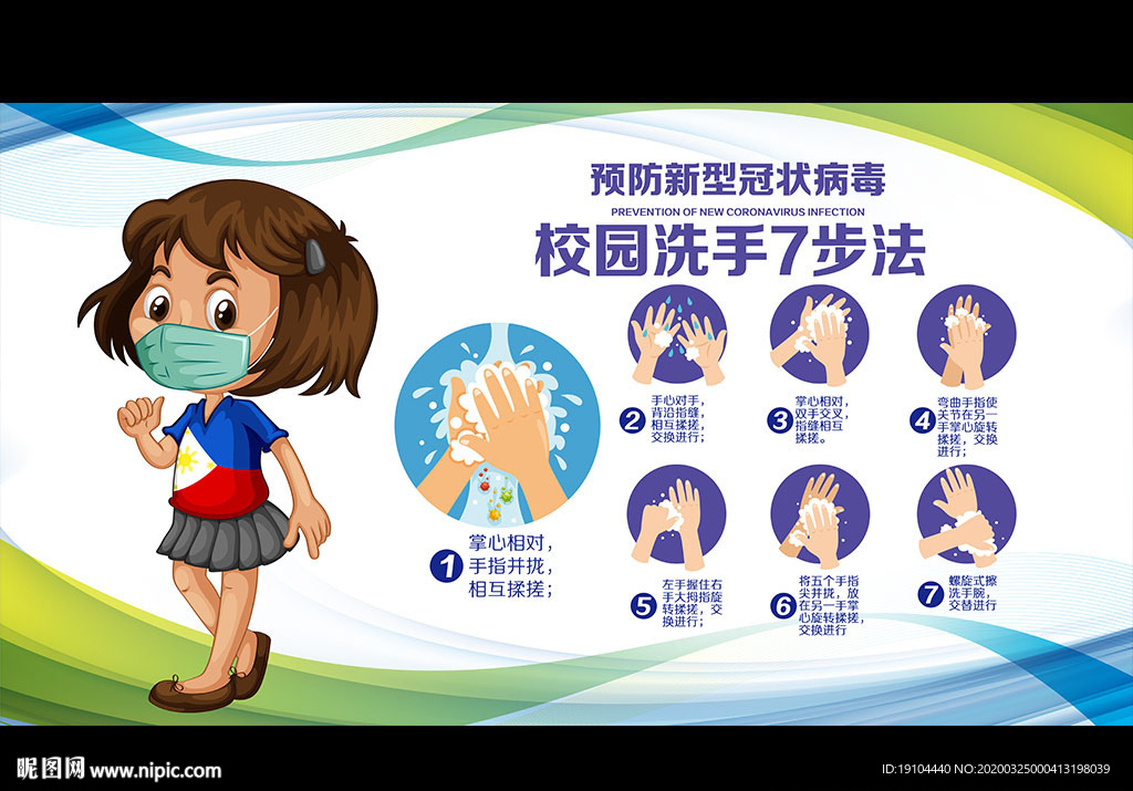 校园洗手七步法