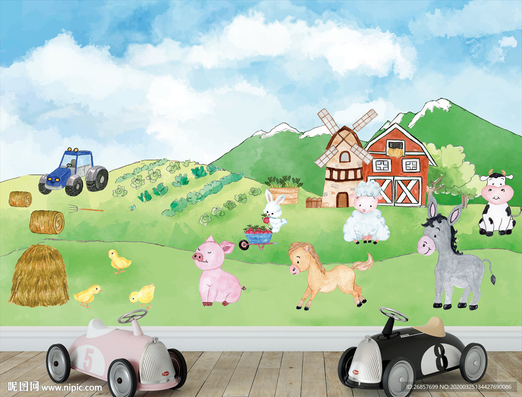 可爱农场背景墙