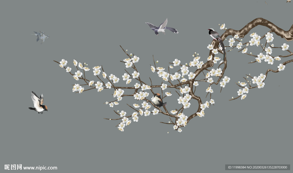 工笔梅花装饰画