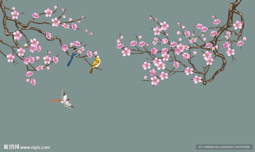 工笔花鸟装饰画