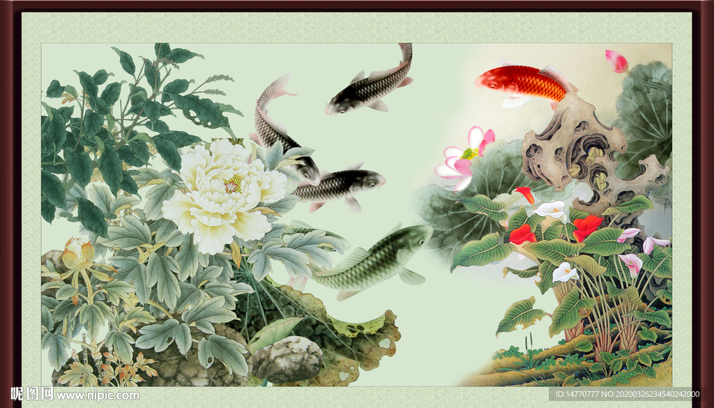 国画荷花