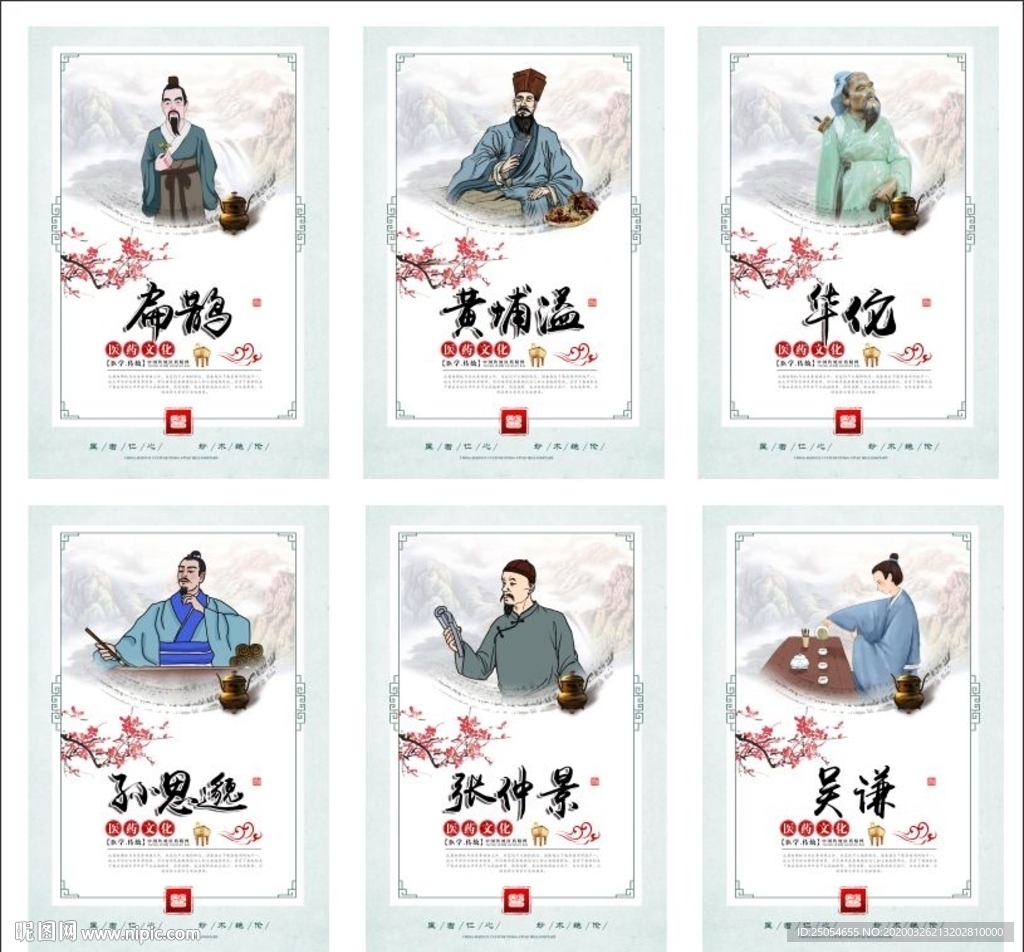 水墨中医文化成套展板