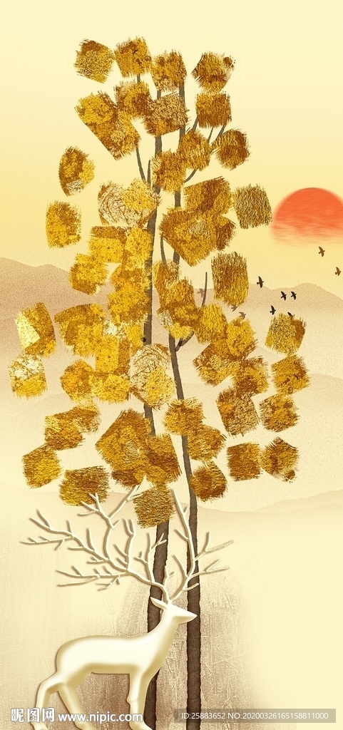 紫气东来玄关背景