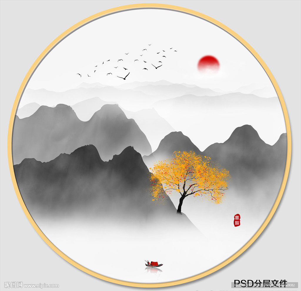 禅意山水画