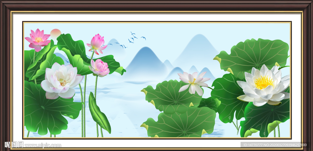 国画荷花