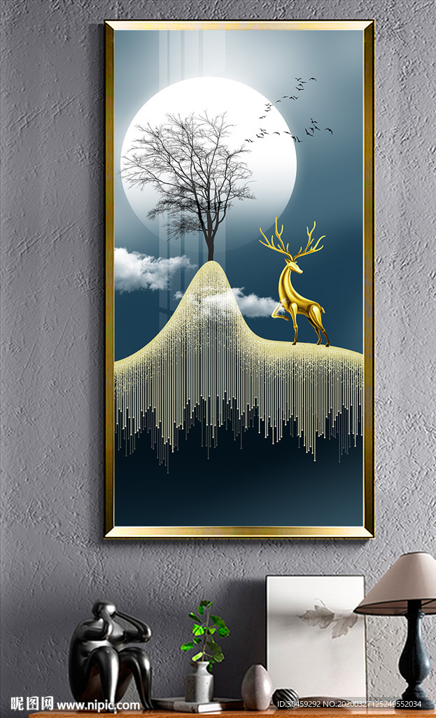 北欧麋鹿装饰画
