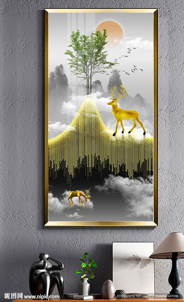 北欧麋鹿装饰画