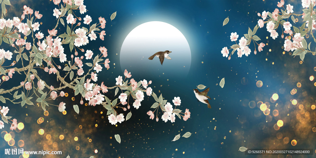 新中式花鸟晶瓷画装饰画