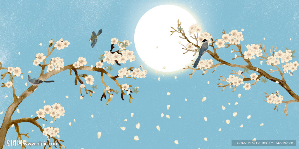 新中式花鸟晶瓷画装饰画