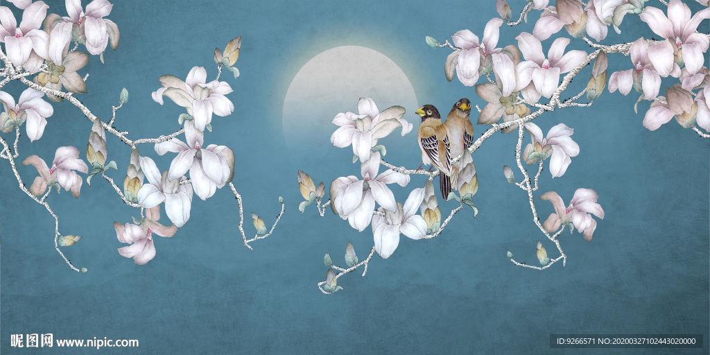 新中式花鸟晶瓷画装饰画