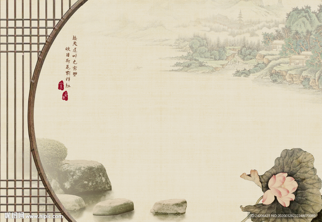 复古超清工笔画背景