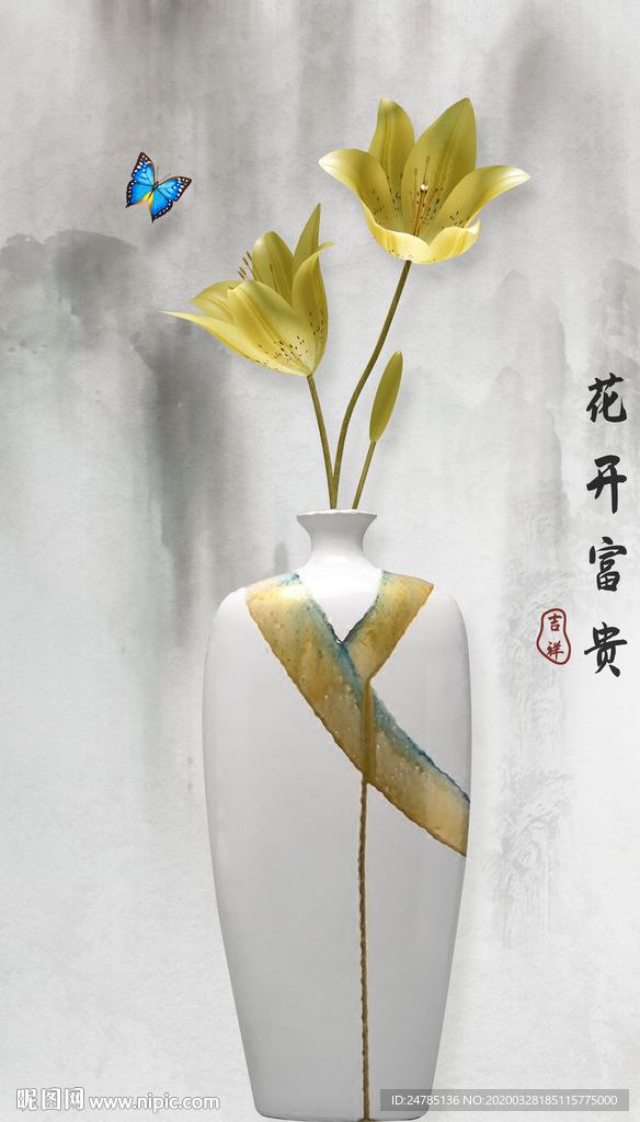 浮雕花朵装饰画