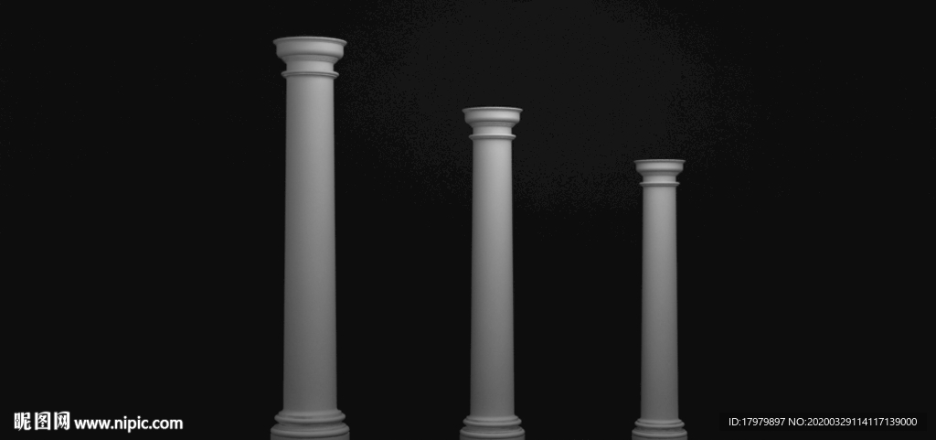 3D罗马柱模型