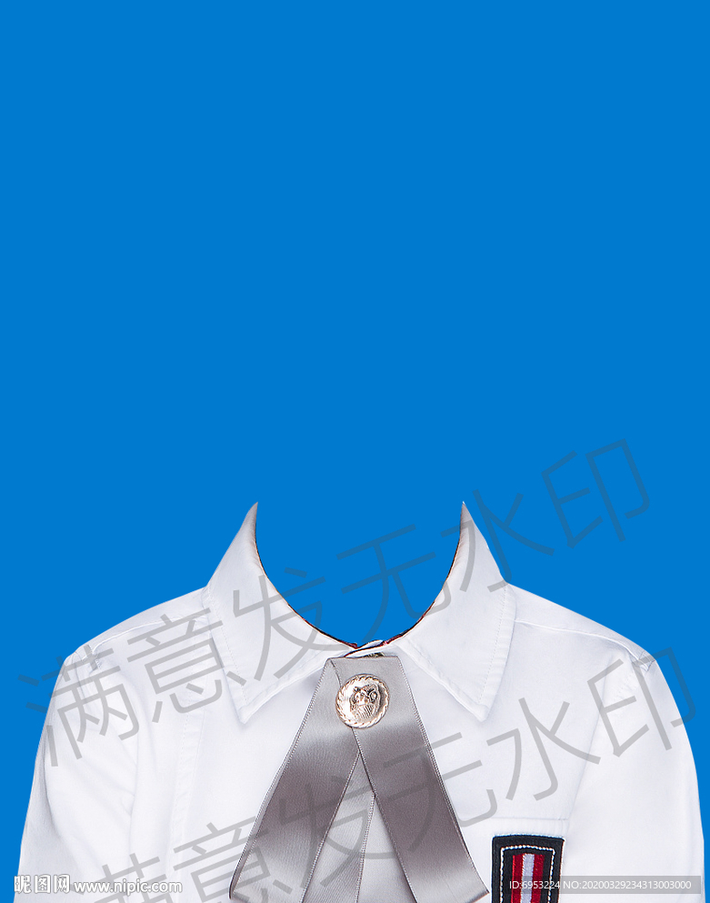 小女孩白色衬衫模板