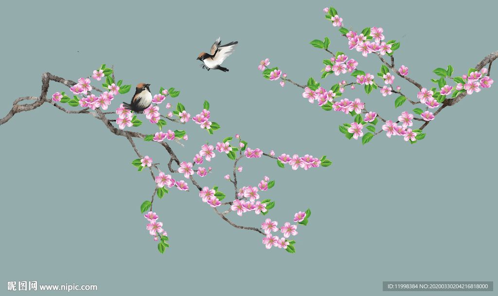 时尚花鸟壁画
