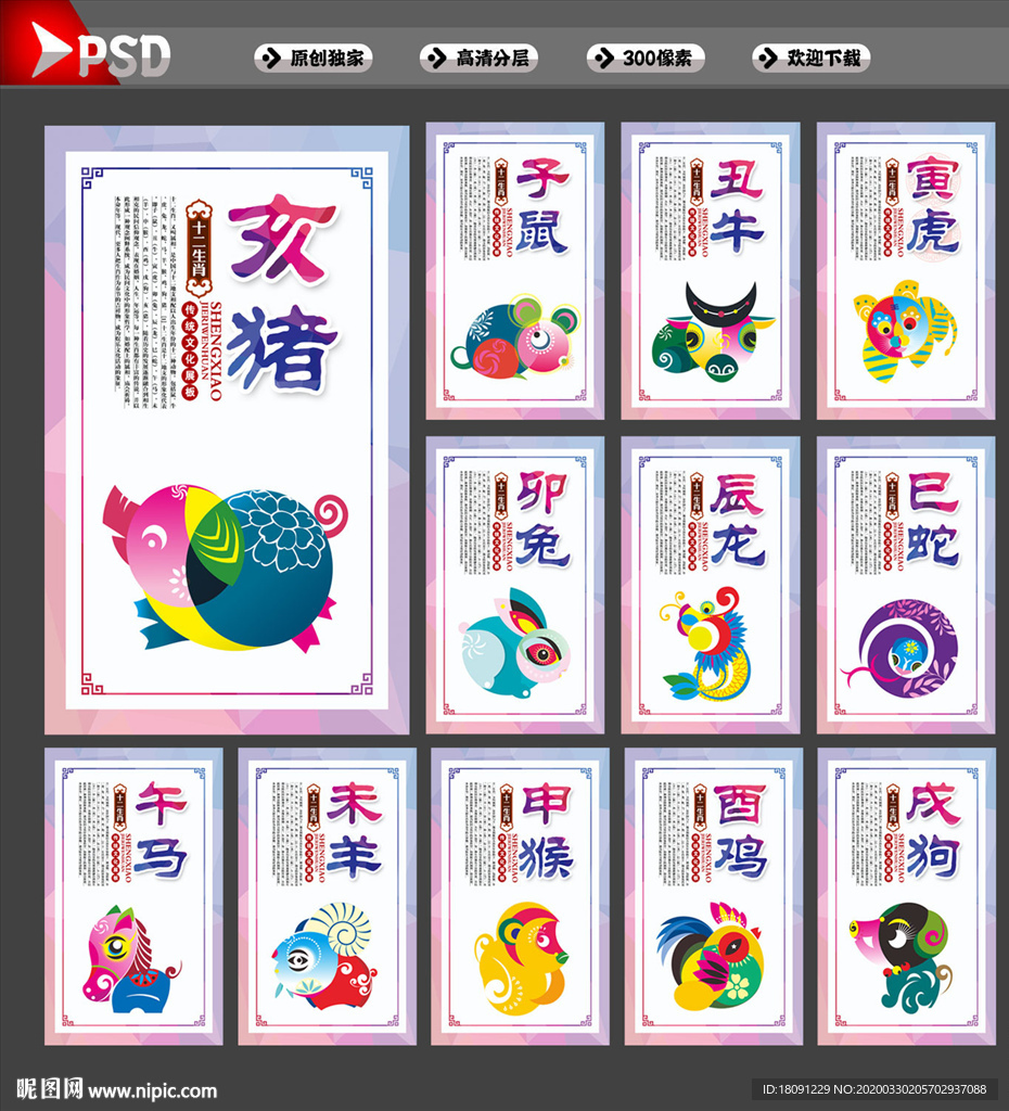 12生肖 生肖展板 十二生肖