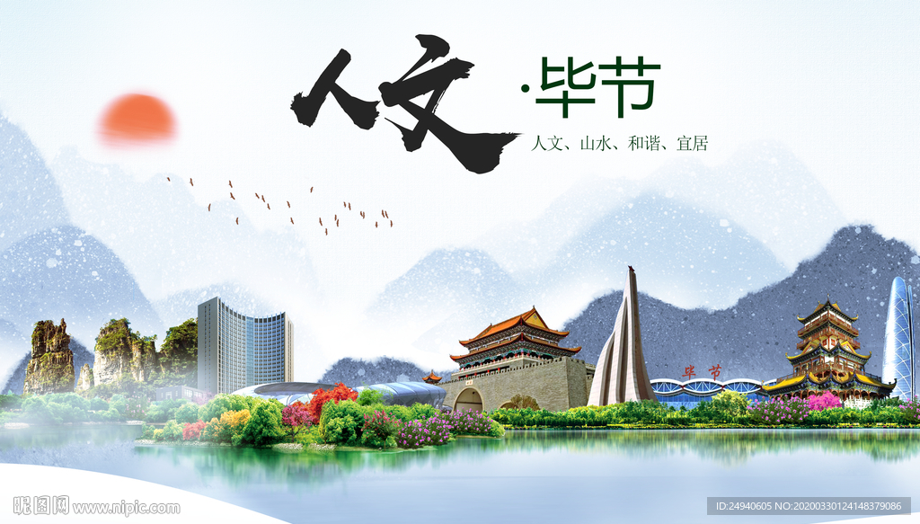 毕节人文明生态宜居城市印象海报