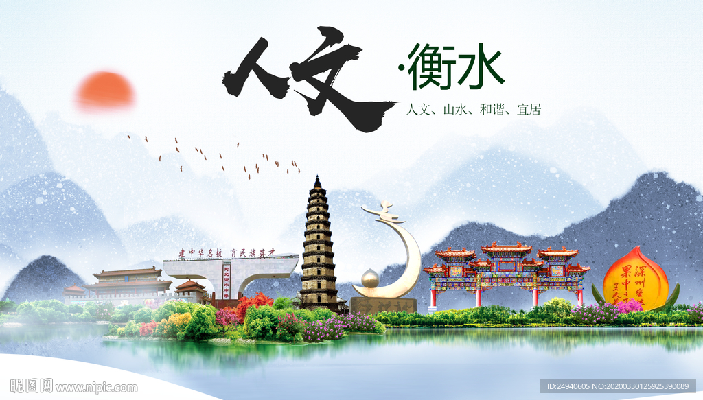 衡水人文明生态宜居城市印象海报