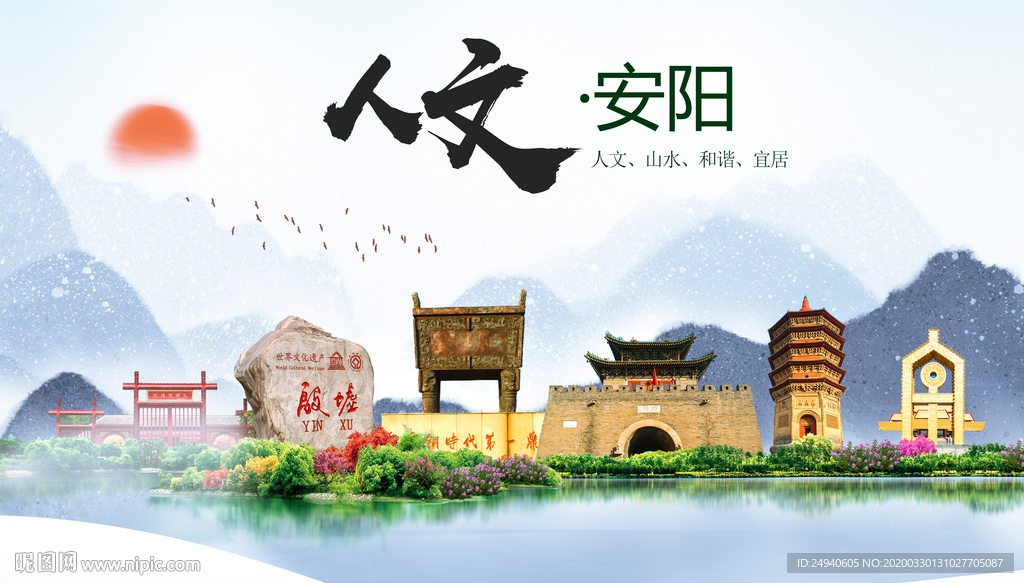 安阳人文明生态宜居城市印象海报