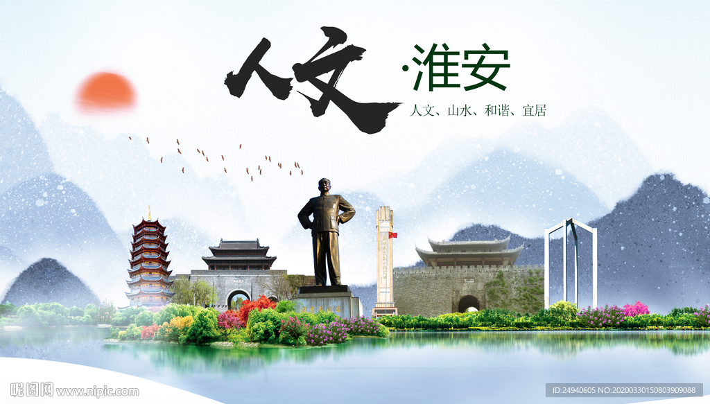 淮安人文明生态宜居城市印象海报