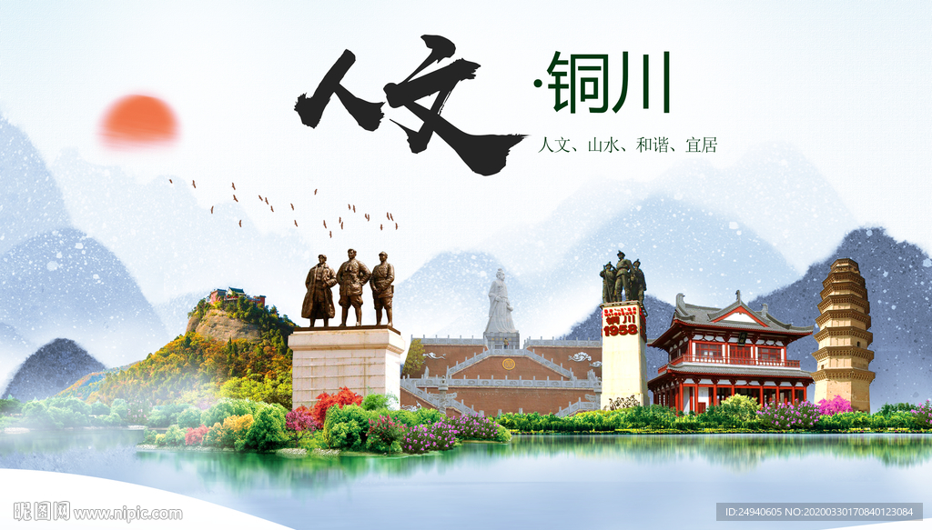 铜川人文明生态宜居城市印象海报