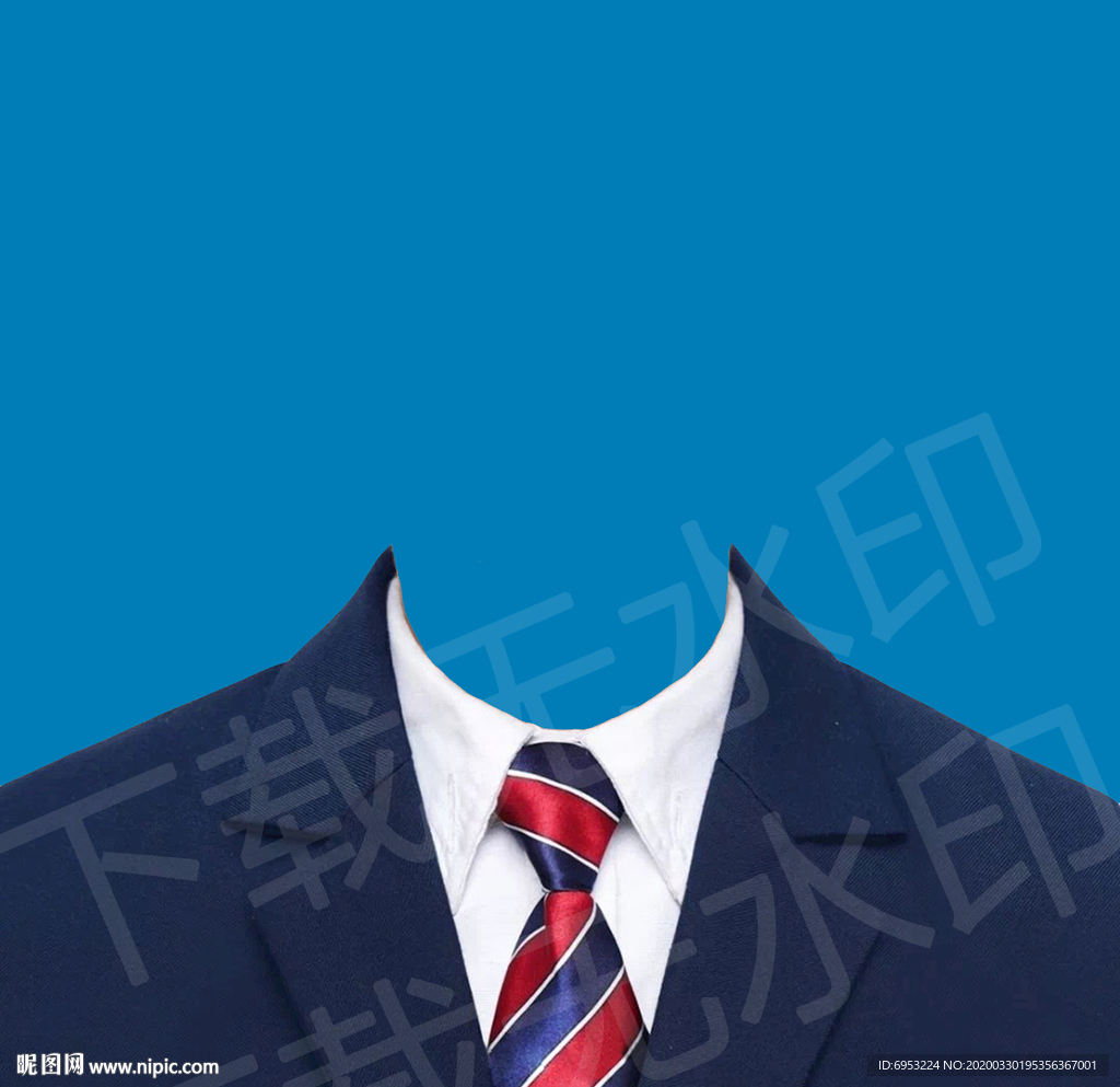 小男孩西装领带证件照模板