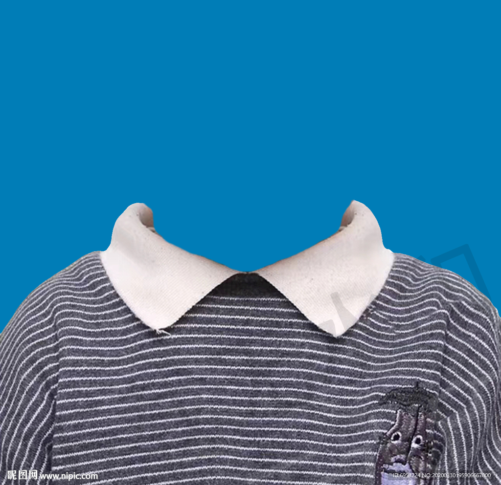 证件照条纹衬衫衣服模板