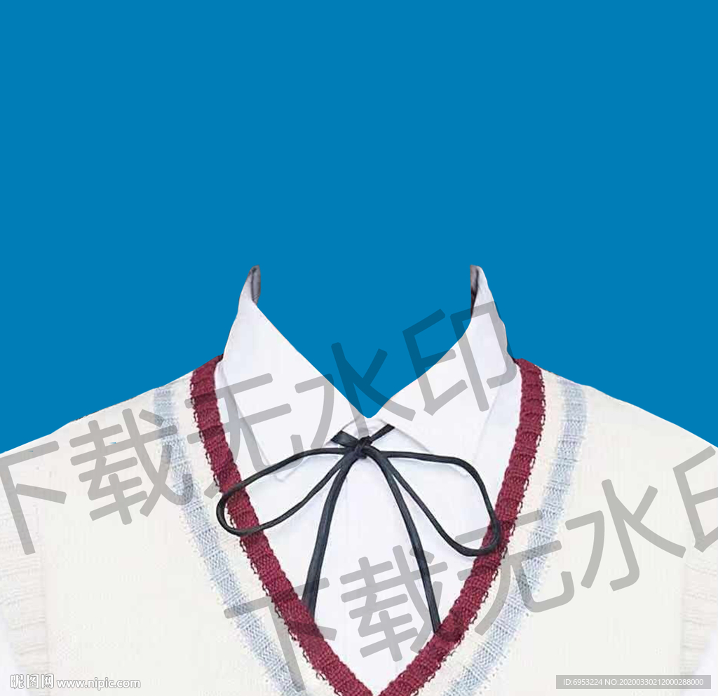 白色衣服证件照模板