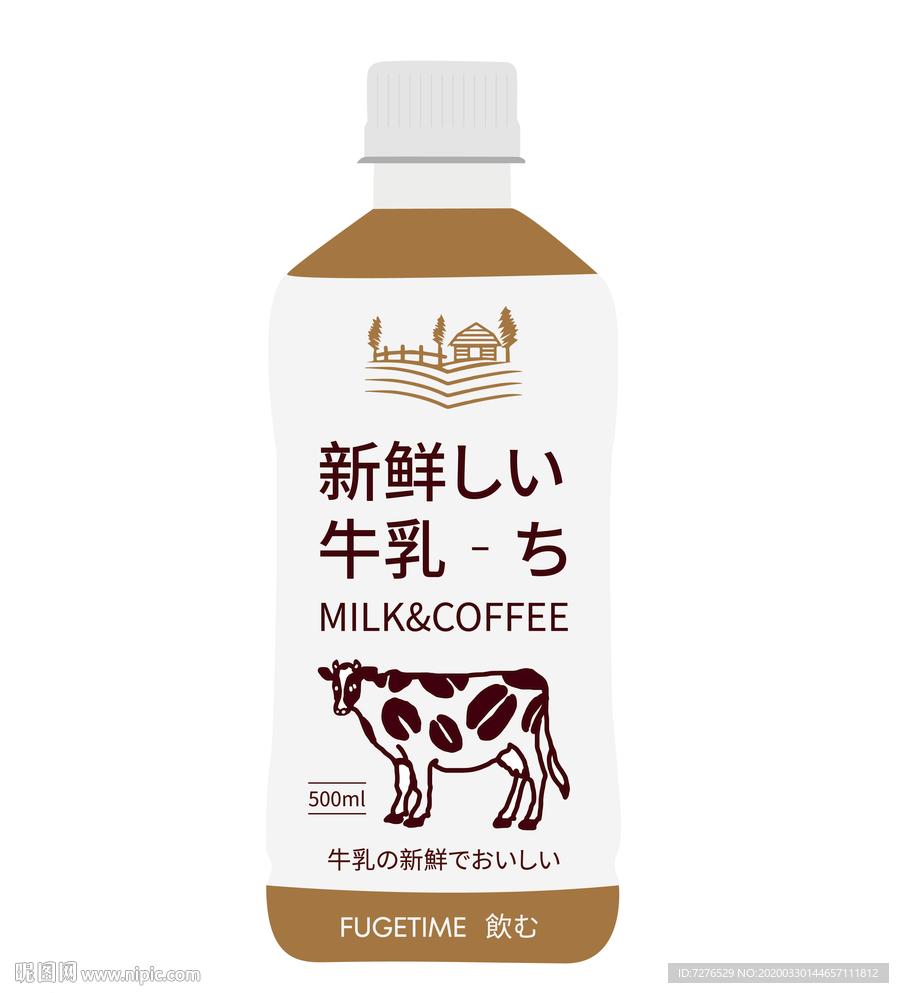 牛奶乳饮料瓶日式外包装