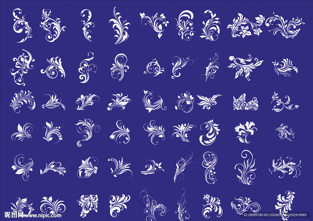 矢量花边花纹