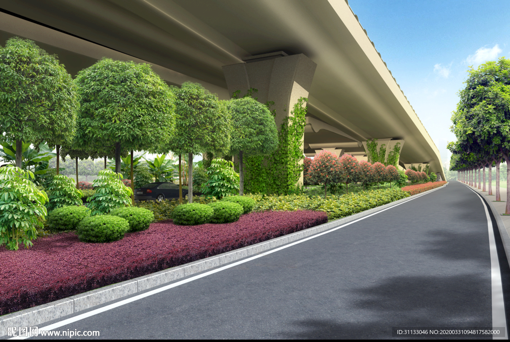 道路立交绿化效果
