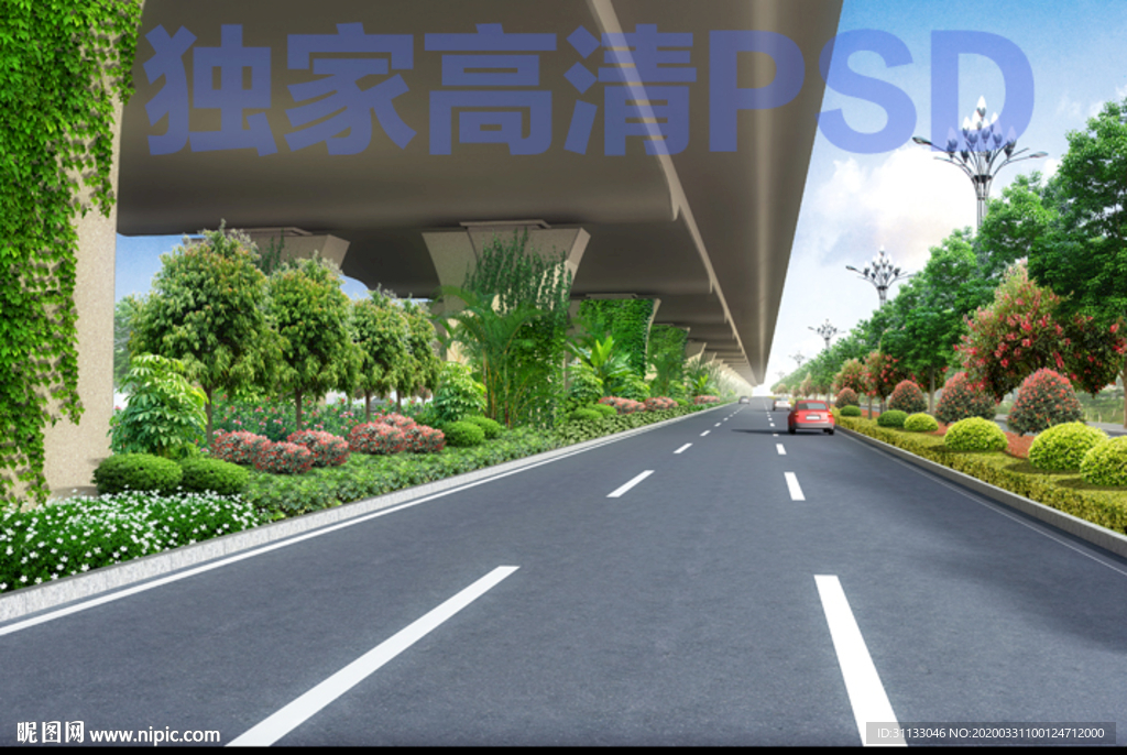 道路立交绿化效果