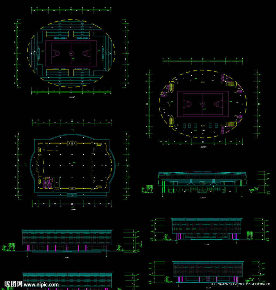二层体育馆建筑设计图纸
