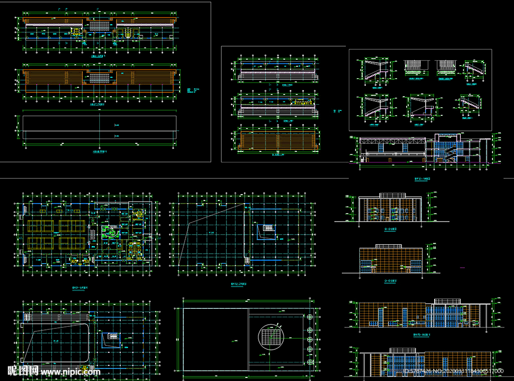 三层室内体育馆及室外看台图纸