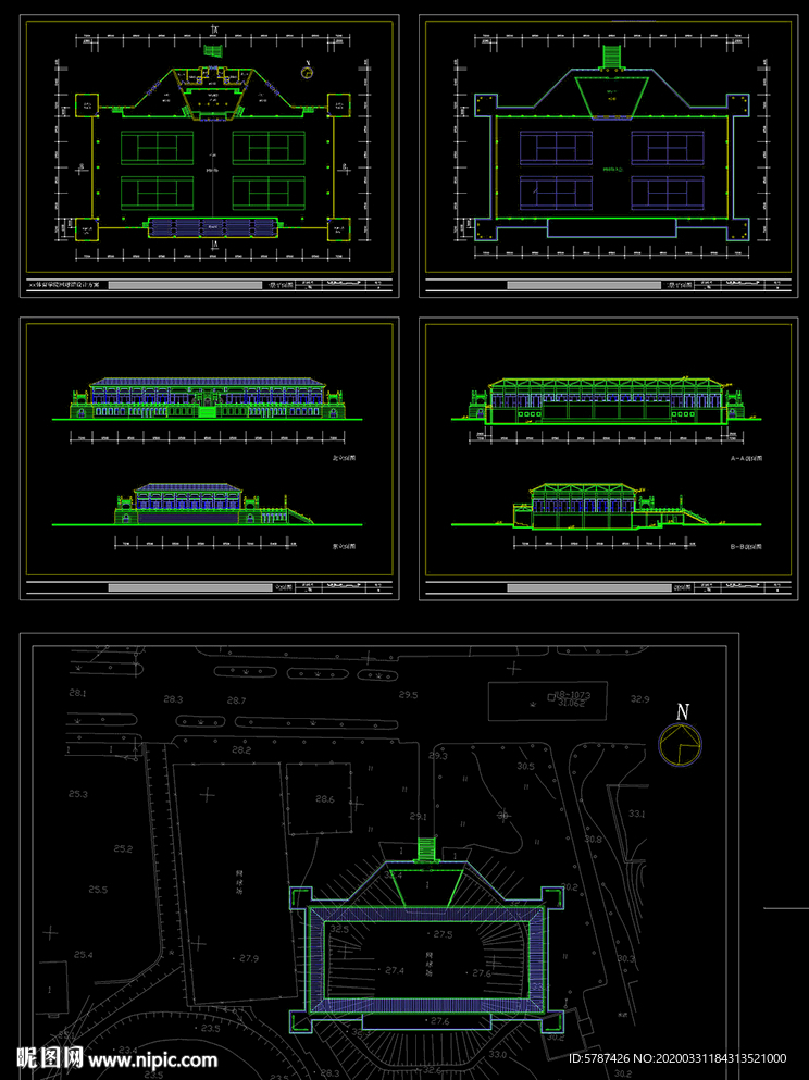 网球馆建筑图纸