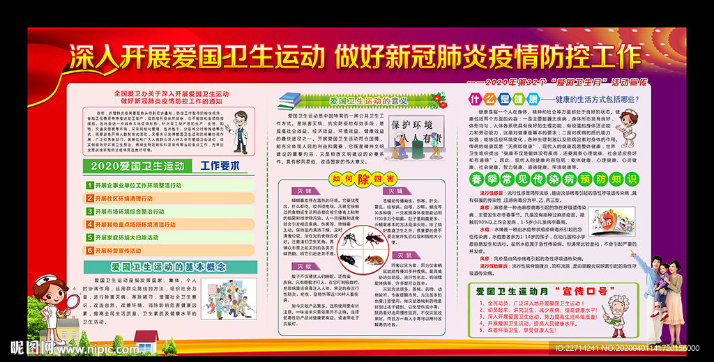 2020爱国卫生月活动板报设计